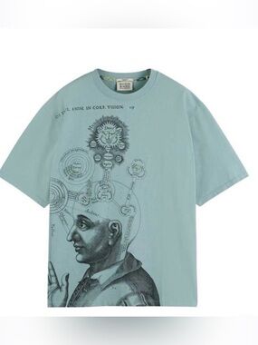 Scotch & Soda Pale Blue Graphic Short Sleeve Tee